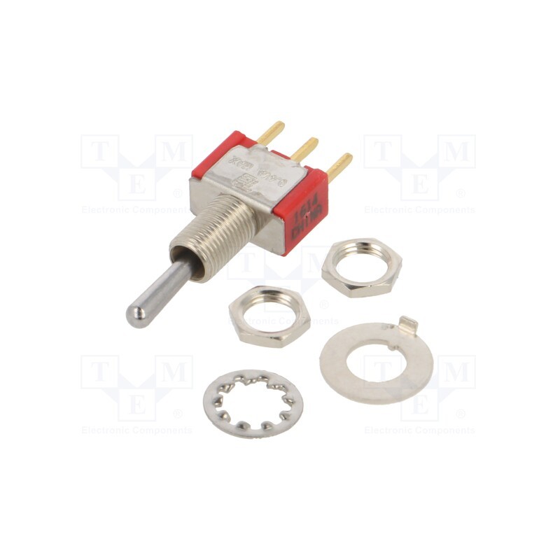 1 pcs x TE Connectivity - 1-1825137-5 - Switch: toggle, Pos: 3, SP3T, ON-OFF-ON, 2A/250VAC, 5A/28VDC, 10mΩ