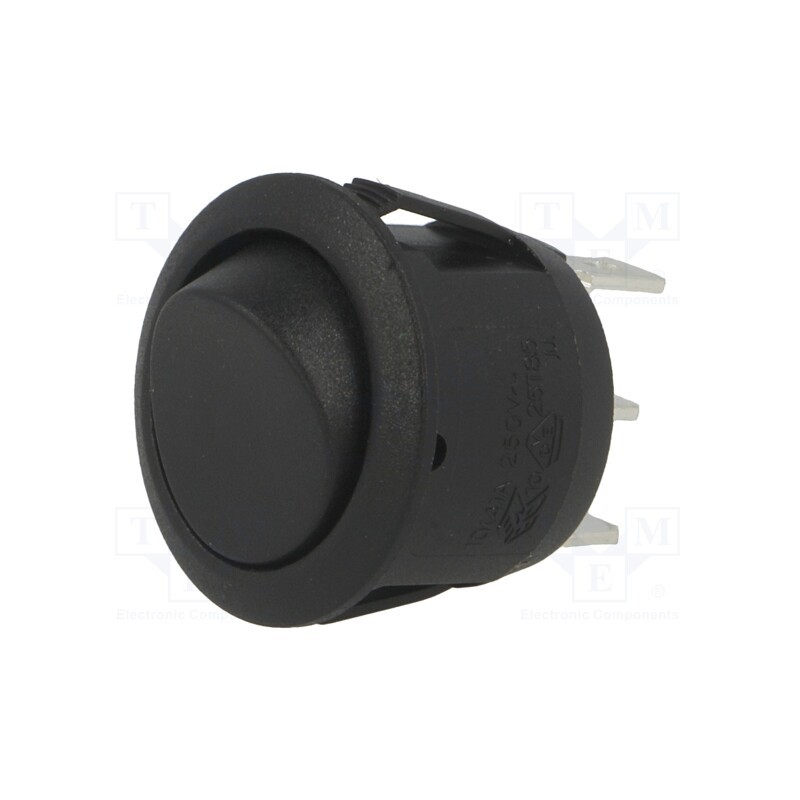1 pcs x BULGIN - R13112CBB - ROCKER, SPST, Pos: 2, ON-ON, 10A/250VAC, black, none, Body: black