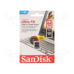 1 pcs x SANDISK - SDCZ430-064G-G46 - Pendrive, USB 3.2, 64GB, R: 130MB/s, USB A, ULTRA FIT