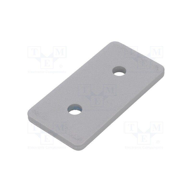 1 pcs x ELESA+GANTER - GN 967-40-80-F-2-SR -AS - Flat bar, for profiles, W: 40mm, L: 80mm, steel, Size: 40mm, silver