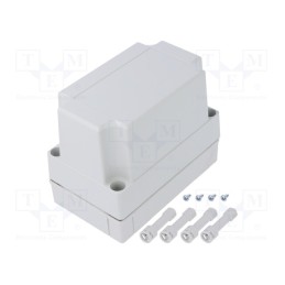 1 pcs x FIBOX - PC 100/100 LG - Enclosure: multipurpose, X: 80mm, Y: 130mm, Z: 100mm, MNX, grey, IK08
