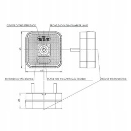 Halogen front position lamp square LED 12 24