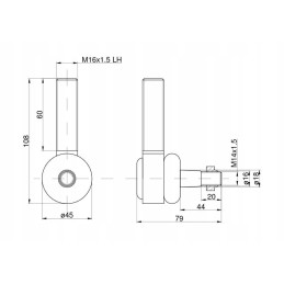 Rod end, left joint with nut 953519 c