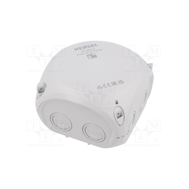 1 pcs x HENSEL - 62000047 - Enclosure: junction box, X: 104mm, Y: 104mm, Z: 70mm, IP66,IP67, grey