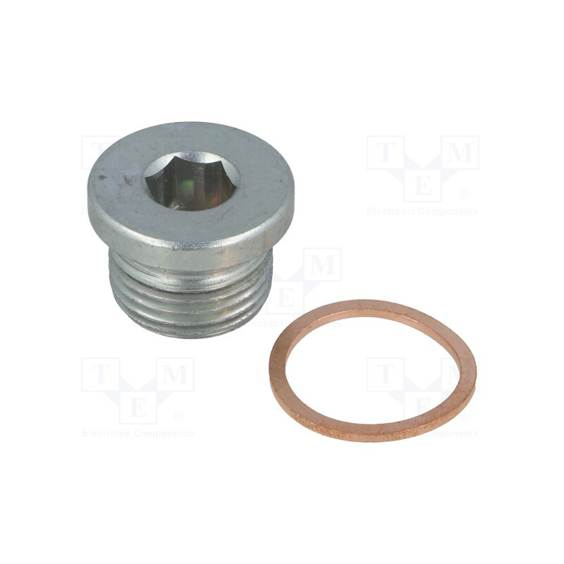 1 pcs x ELESA+GANTER - DIN 908-ST-G1/2-AC - Hexagon head screw plug, Thread: G 1/2', DIN 908, Gasket: copper