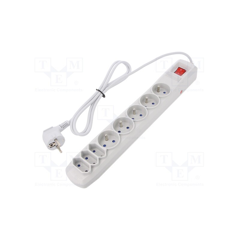 1 pcs x ARMAC - R8/15/SZ - Plug socket strip: protective, Sockets: 8, 250VAC, 10A, grey