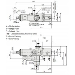 Hydraulic distributor 140l, pneumatic steering