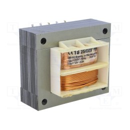 1 pcs x INDEL - TS25/009 - Transformer: mains, 25VA, 230VAC, 12V, 2A, screw type, IP00