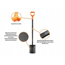 Straight spade on a metal handle, teger motoge