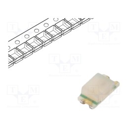 10 pcs x ROHM SEMICONDUCTOR - SML-D12V8WT86C - LED, SMD, 0603, red, 16÷40mcd, 1.6x0.8x0.55mm, 2.2V, 20mA, 54mW