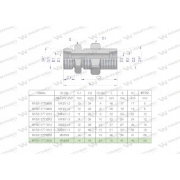 Metric bulkhead connector BB M36x2 28l Warynski