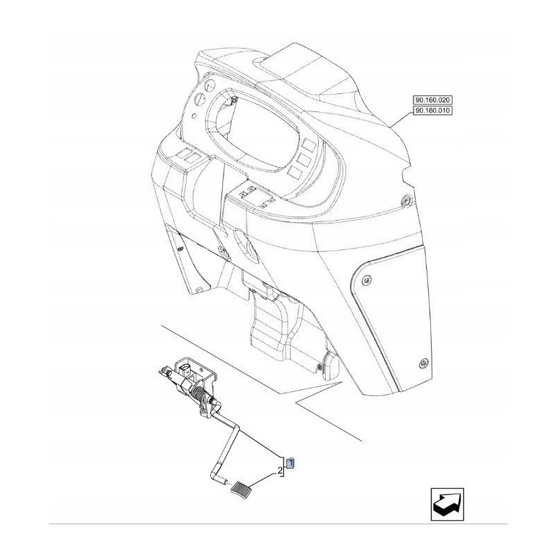 Accelerator pedal new holland td5 47540819 cnh