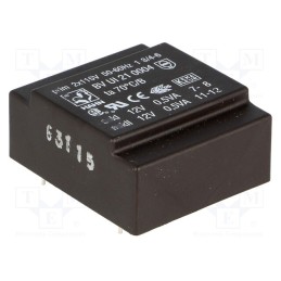 1 pcs x HAHN - BV UI 21 0004 - Transformer: encapsulated, 1VA, 115VACx2, 12V, 12V, 41mA, 41mA, PCB