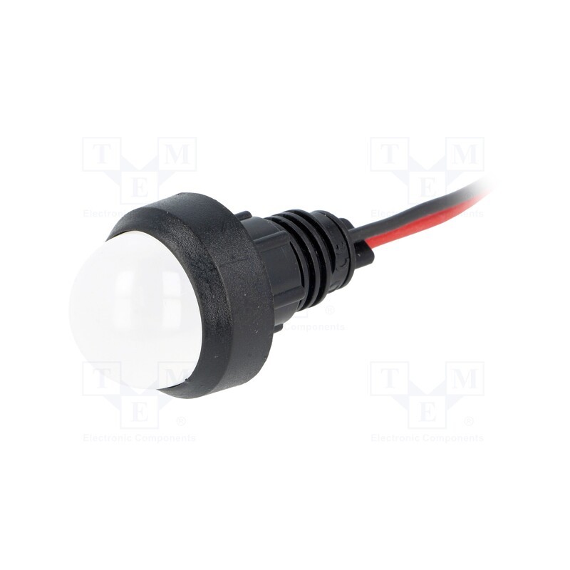 1 pcs x POLAM-ELTA - LW-D20-220DC - Indicator: LED, prominent, white, 220VDC, Ø13mm, IP40, leads 300mm