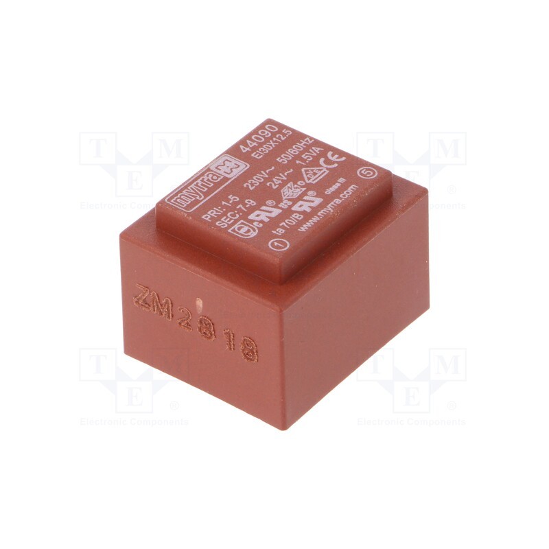1 pcs x MYRRA - 44090 - Transformer: encapsulated, 1.5VA, 230VAC, 24V, 63mA, PCB