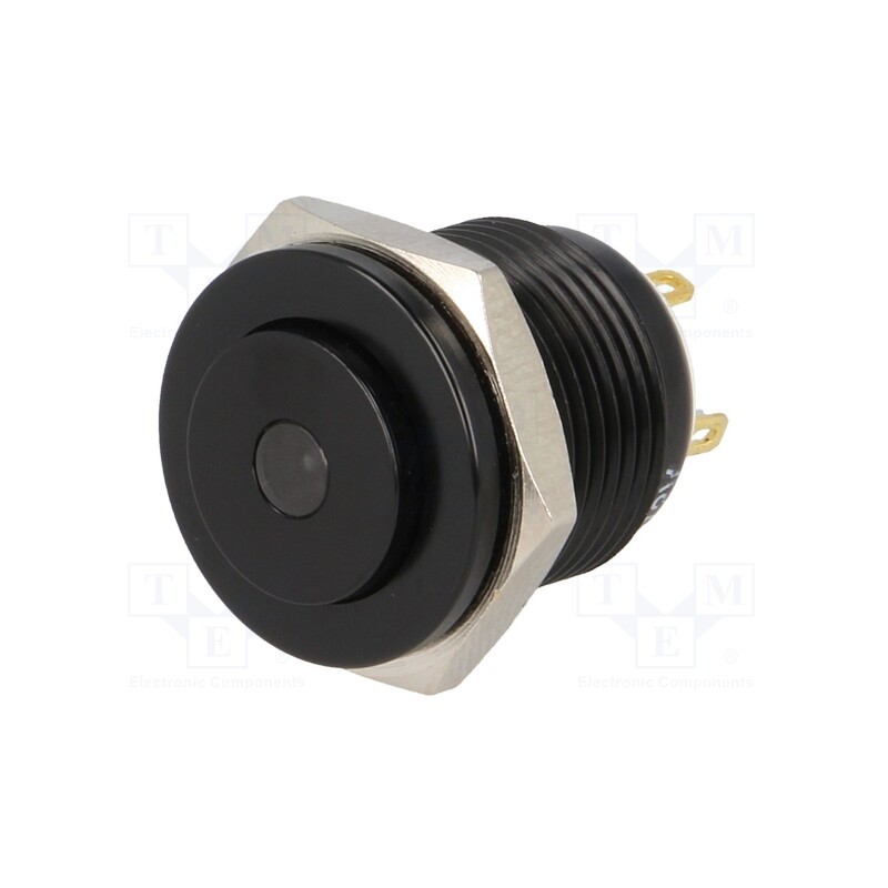 1 pcs x ONPOW - GQ16PH-10D/J/R/12V/A - Switch: vandal resistant, Pos: 2, SPST-NO, 2A/36VDC, IP65, OFF-(ON)