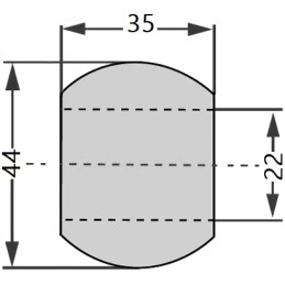 Central connector ball for a cat1 hook, diameter 22 mm