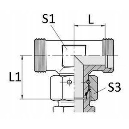 T-connector with symmetrical nut m12x1 5 6