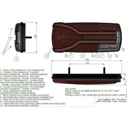 Rear lamp of the bus truck semi-trailer agro LED 2x
