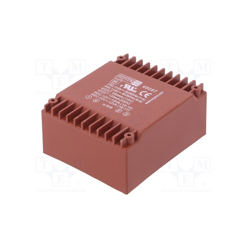 1 pcs x MYRRA - 45057 - Transformer: encapsulated, 24VA, 115VAC,230VAC, 12V, 12V, 1A, 1A