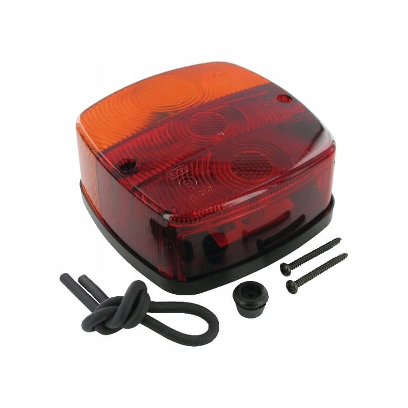 Square rear combination lamp, 12v, red pomegranate