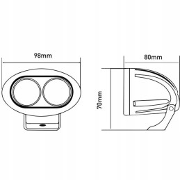 Oval LED work lamp 20w 1800lm flood light