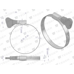 Clamping band with knob 35 50 32 50 snail