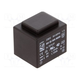 1 pcs x HAHN - BV EI 305 8020 - Transformer: encapsulated, 2.3VA, 230VAC, 9V, 9V, 128mA, 128mA, PCB