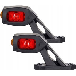 Diagonal marker lamp, red and white, LED 12v 24v