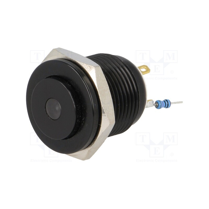 1 pcs x ONPOW - GQ16PH-10D/J/B/12V/A - Switch: vandal resistant, Pos: 2, SPST-NO, 2A/36VDC, IP65, OFF-(ON)