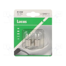 5 set x LUCAS - LLB245PX2 - Filament lamp: automotive, SV8,5-8, transparent, 12V, 10W, LLB