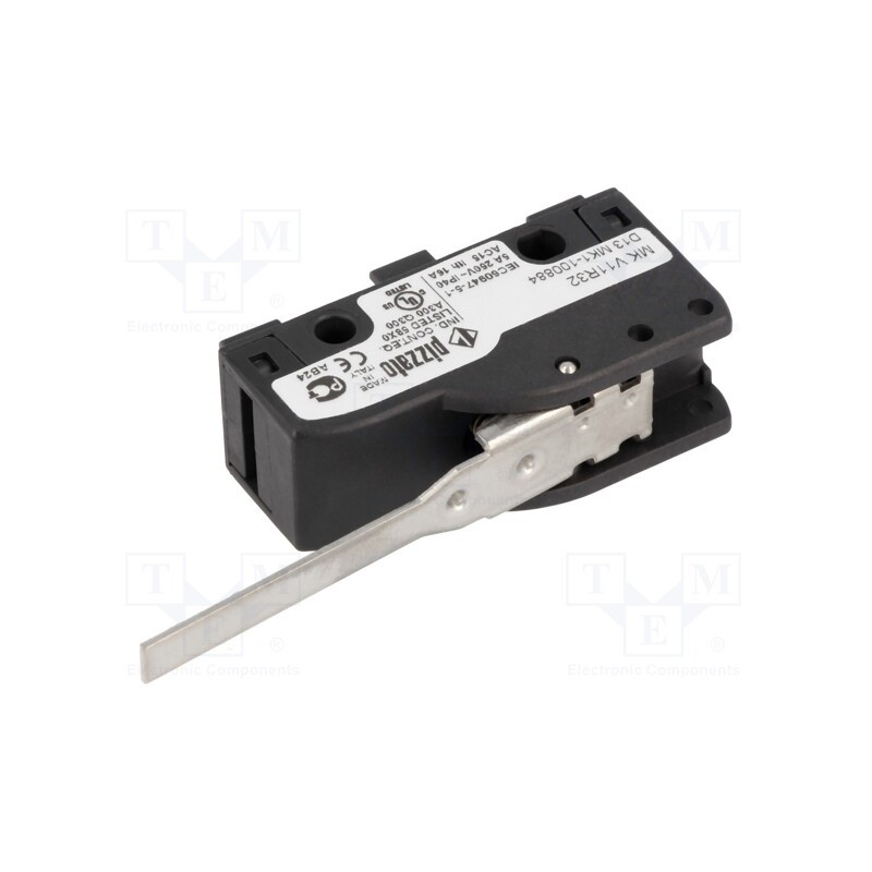 1 pcs x PIZZATO ELETTRICA - MK V11R32 - Microswitch SNAP ACTION, 6A/250VAC, 5A/24VDC, with lever, SPDT