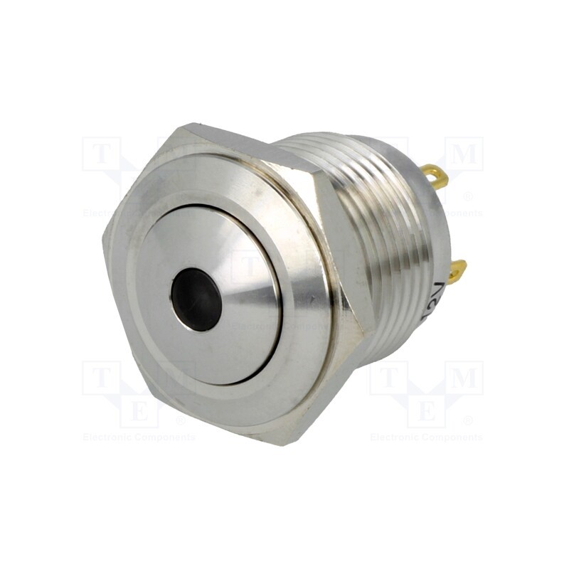 1 pcs x ONPOW - GQ16B-10D/J/Y/12V/S - Switch: vandal resistant, Pos: 2, SPST-NO, 2A/36VDC, IP65, OFF-(ON)