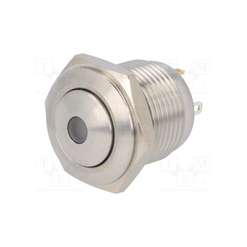 1 pcs x ONPOW - GQ16B-10D/J/G/12V/S - Switch: vandal resistant, Pos: 2, SPST-NO, 2A/36VDC, IP65, OFF-(ON)