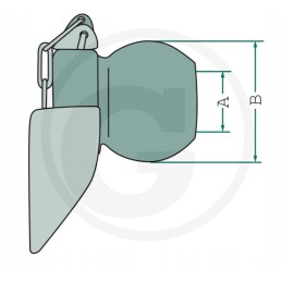 Ball with collar, category 2 3 28x64mm