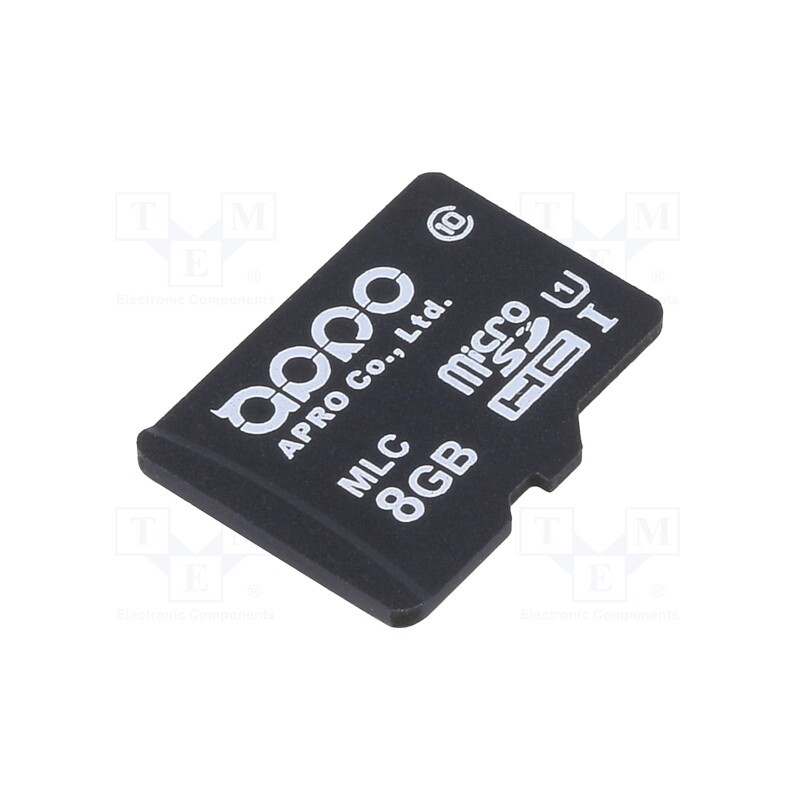 1 pcs x APRO - WPMSD008G-PFISM - Memory card, industrial, microSDHC,MLC, 8GB, -40÷85°C, PHANES-F
