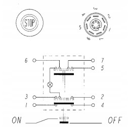 Round red stop button switch