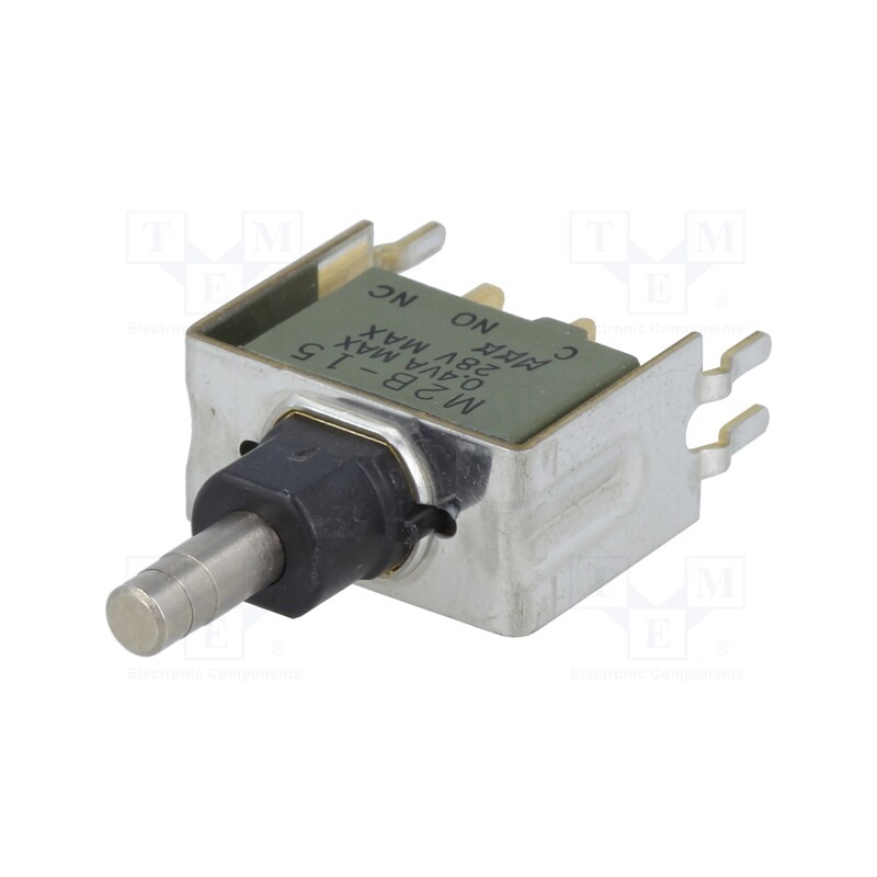 1 pcs x NKK SWITCHES - M2B15AA5G13 - Switch: push-button, Pos: 2, SPDT, 1A/125VAC, 1A/30VDC, ON-(ON)