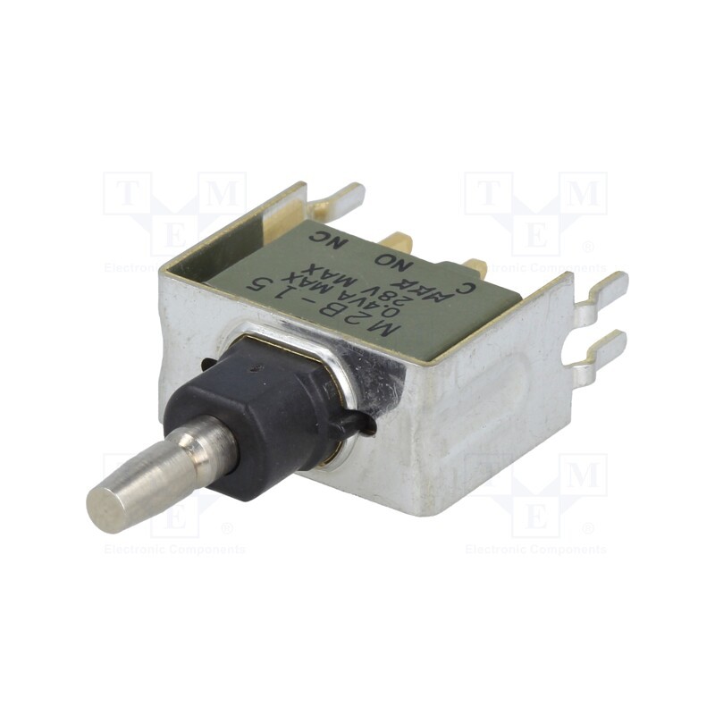 1 pcs x NKK SWITCHES - M2B15BA5G13 - Switch: push-button, Pos: 2, SPDT, 1A/125VAC, 1A/30VDC, ON-(ON)