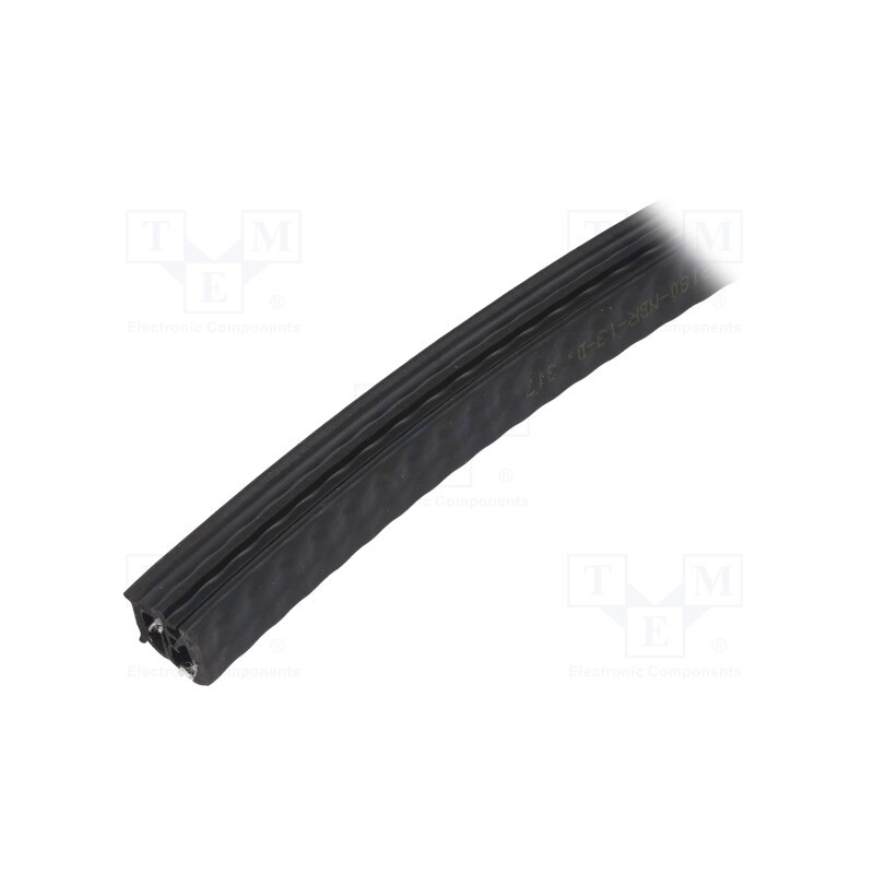 1 pcs x ELESA+GANTER - GN 2180-NBR-13-D-20 - Hole and edge shield, NBR, L: 20m, black, H: 13mm, W: 11mm, -30÷100°C
