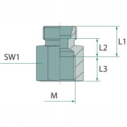 Straight connector with female thread M10 M12 DIN 2353