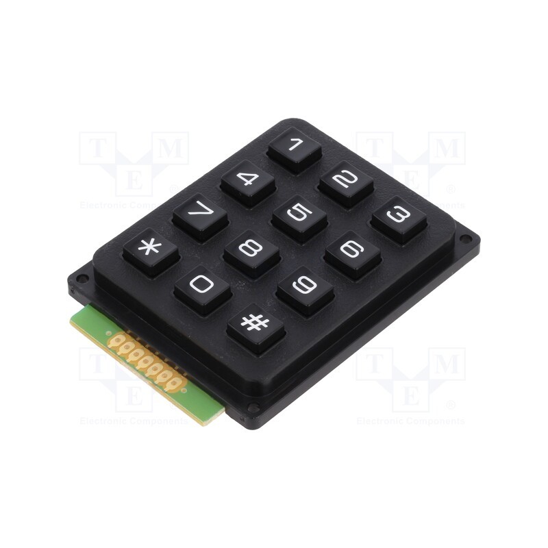 1 pcs x ACCORD - AK-304-N-BBW - Keypad: plastic, No.of butt: 12, none, plastic, 200mΩ, 1N, 20mA