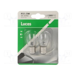 5 set x LUCAS - LLB380PX2 - Filament lamp: automotive, BAY15D SBC, transparent, 12V, 21/5W