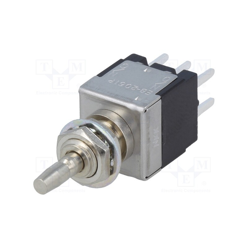 1 pcs x NKK SWITCHES - EB2061P - Switch: push-button, Pos: 2, DPDT, 3A/250VAC, ON-(ON), 18x12x11mm