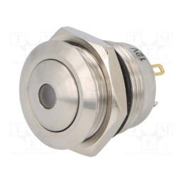 1 pcs x ONPOW - GQ16B-10D/J/W/12V/S - Switch: vandal resistant, Pos: 2, SPST-NO, 2A/36VDC, IP65, OFF-(ON)