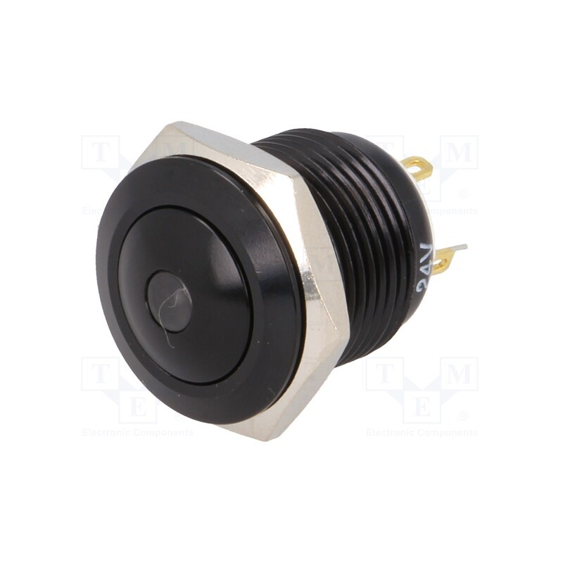 1 pcs x ONPOW - GQ16B-10D/J/R/24V/A - Switch: vandal resistant, Pos: 2, SPST-NO, 2A/36VDC, IP65, OFF-(ON)