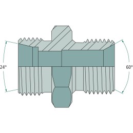 Hydraulic connector x ger 12l 1 2 inch x m18x1 5