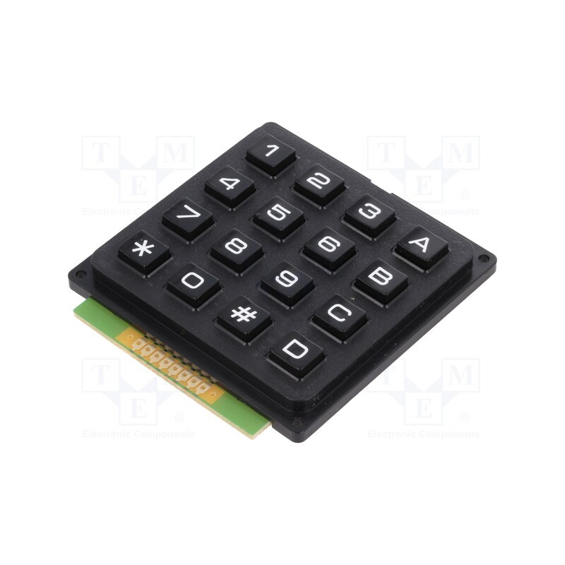 1 pcs x ACCORD - AK-1604-N-BBW - Keypad: plastic, No.of butt: 16, none, plastic, 200mΩ, 1N, 20mA