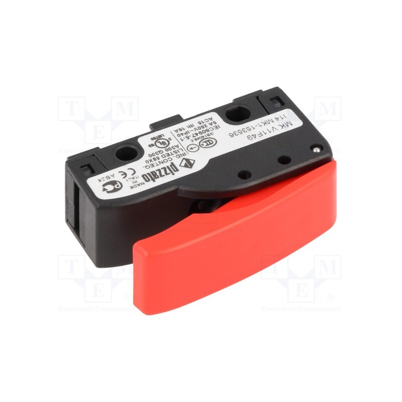 1 pcs x PIZZATO ELETTRICA - MK V11F49 - Microswitch SNAP ACTION, 6A/250VAC, 5A/24VDC, with lever, SPDT