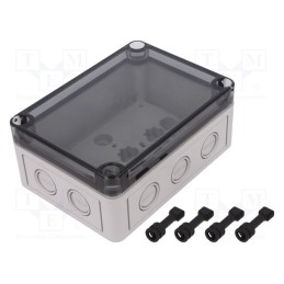 1 pcs x SPELSBERG - 13700901 - Enclosure: multipurpose, X: 94mm, Y: 130mm, Z: 57mm, TK PC, grey, IP66